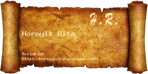 Hornyik Rita névjegykártya